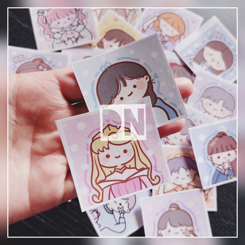 

isi 20 pcs photo stiker crayon chibi sticker glossy kertas tebal gambar crayon cute