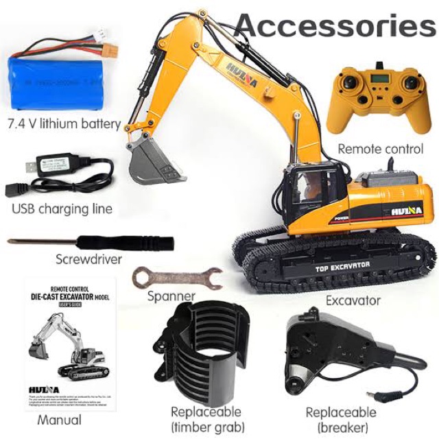 full metal rc excavator