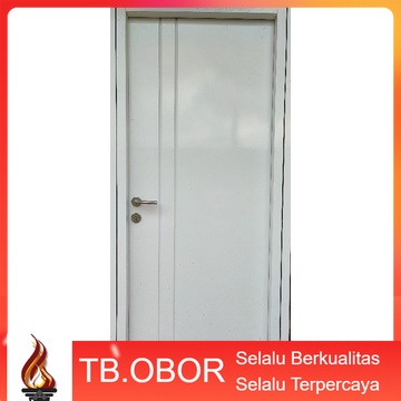 Pintu Kamar Tidur Utama Premium Multifungsi Motif Garis List Modern Minimalis Warna Putih Salju