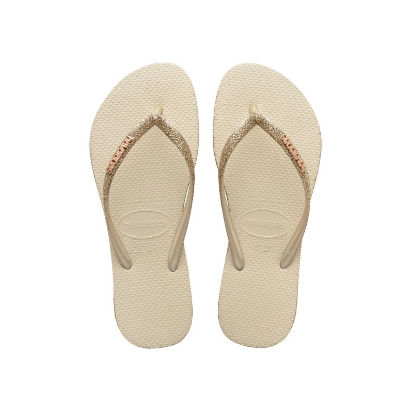 Sandal Wanita / Havaianas Slim Sparkle - beige