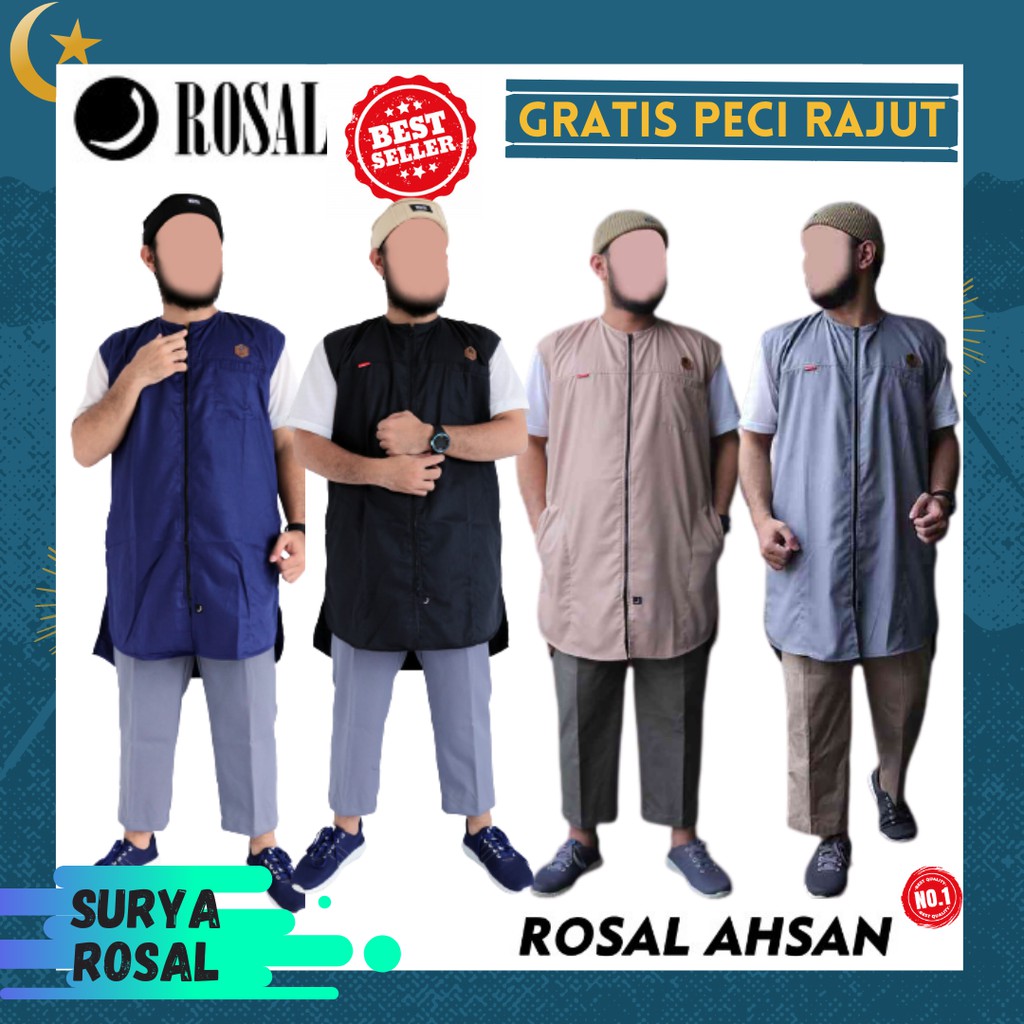 ROMPI SHALAT ROSAL AHSAN PREMIUM JUMBO M - 3XL -BAJU KOKO ROMPI - KOKO ROMPI PRIA - BAJU SHALAT PRIA