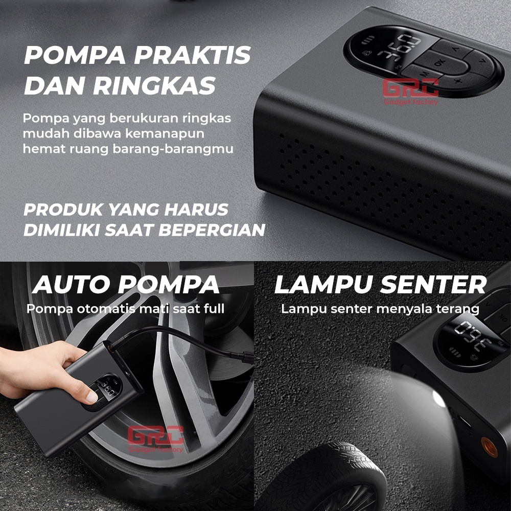 Kompresor Udara Portable Baseus Pompa Mobil Sepeda Motor Elektrik Pump