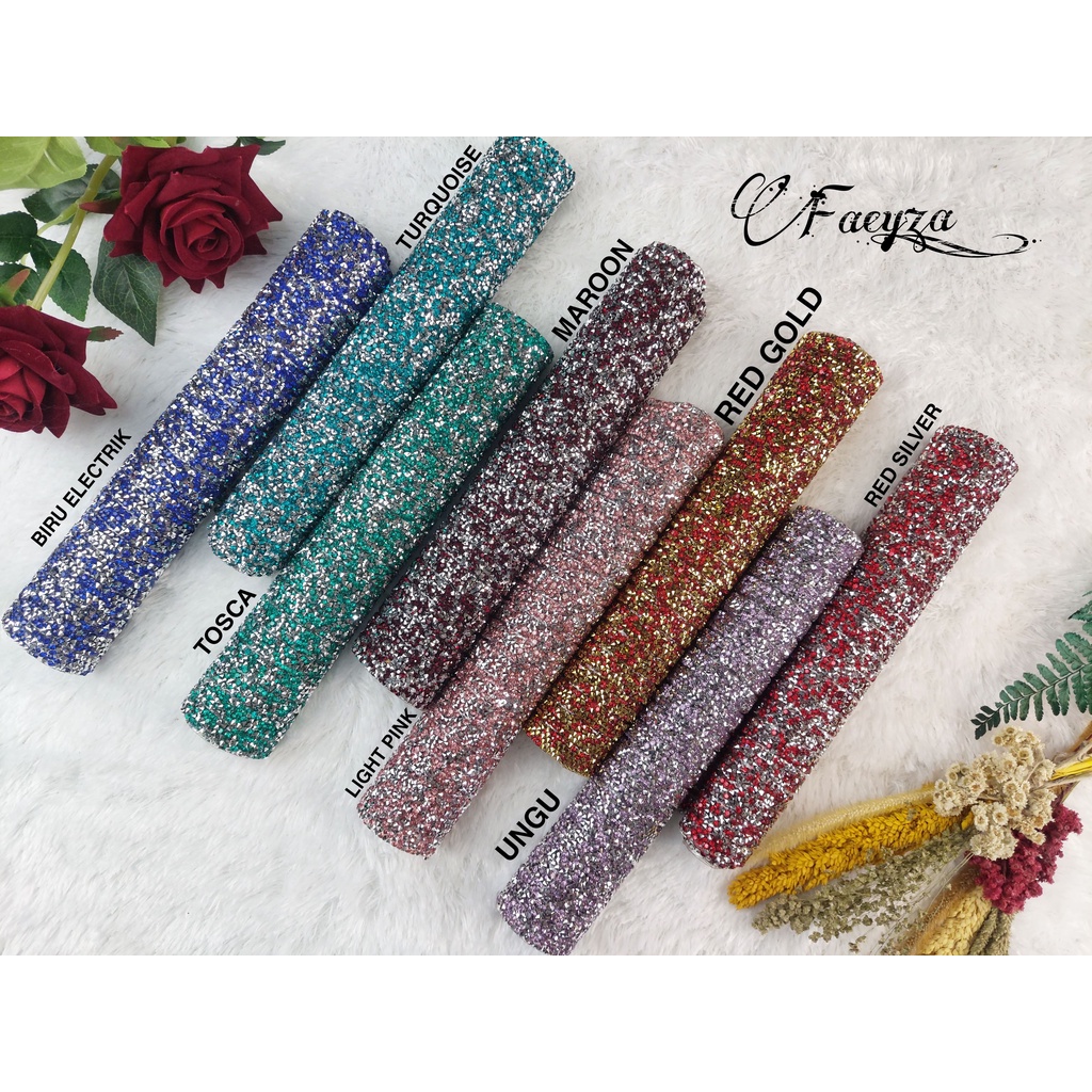 Payet Tikar Gosok | Payet Diamond Kristal Gosok 22 cm × 40 cm