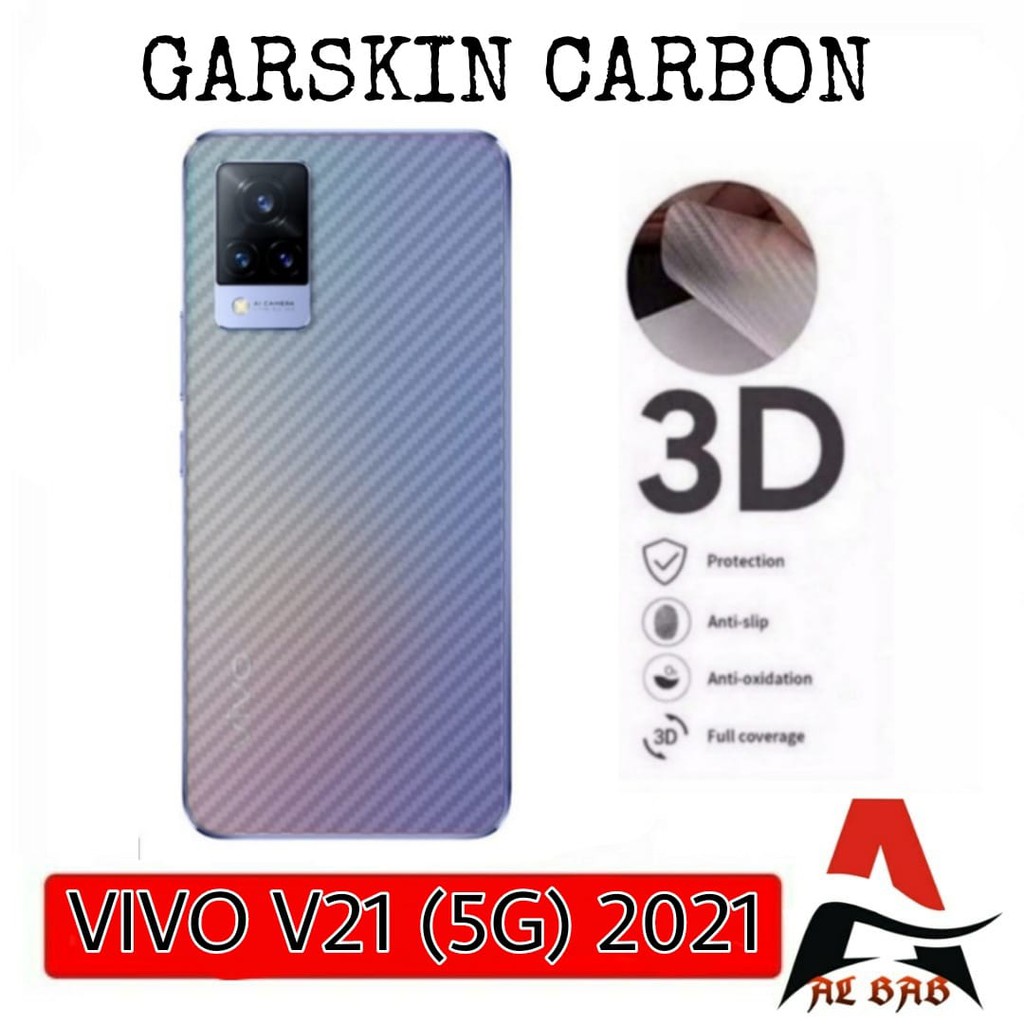 Garskin VIVO V21 Back Screen Protector Skin Carbon VIVO V21