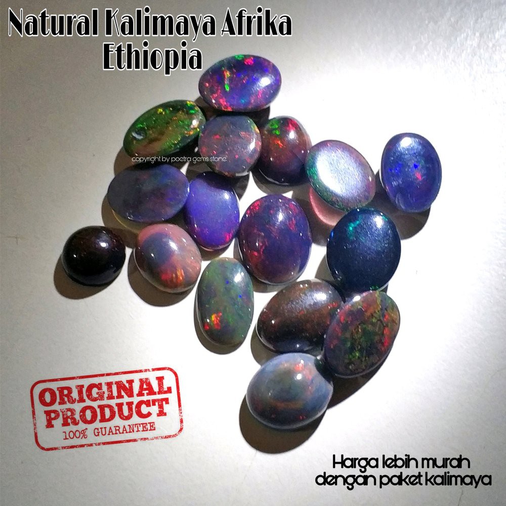 NATURAL BATU AKIK KALIMAYA BLACK OPAL AFRIKA ETHIOPIA PAKET 20crat DIJAMIN TERMURAH