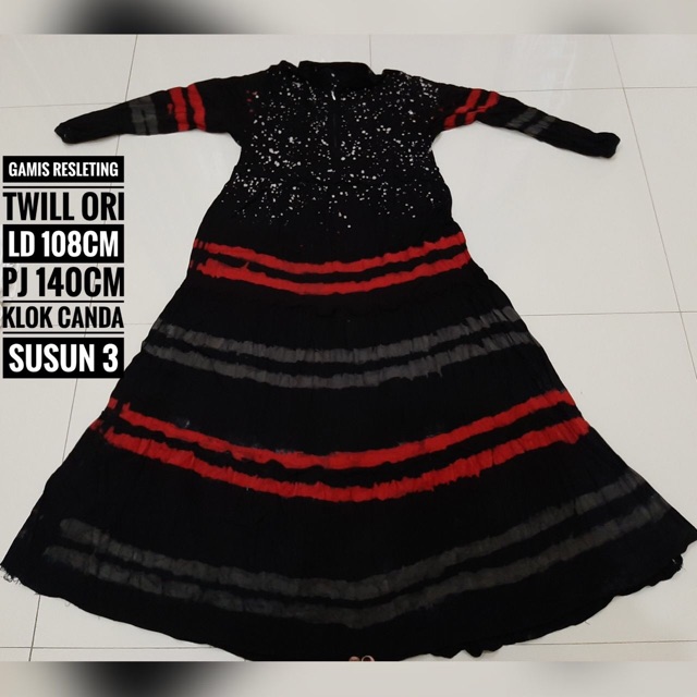 Gamis Twill Ori Asli Batik Canda Susun 3