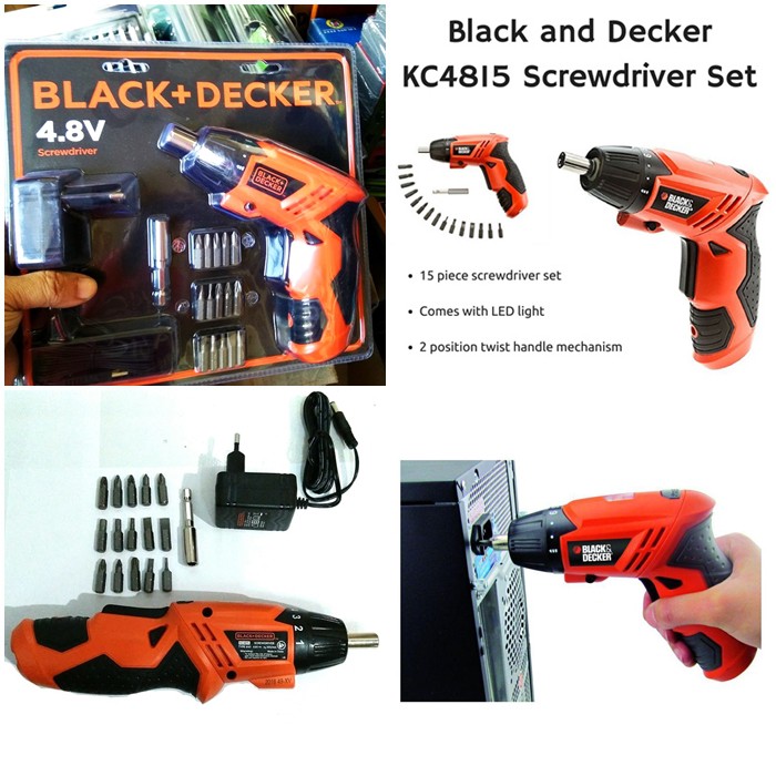 Jual Black & Decker KC4815 Obeng Cordless 4.8V Mesin Bor Obeng Charger ...