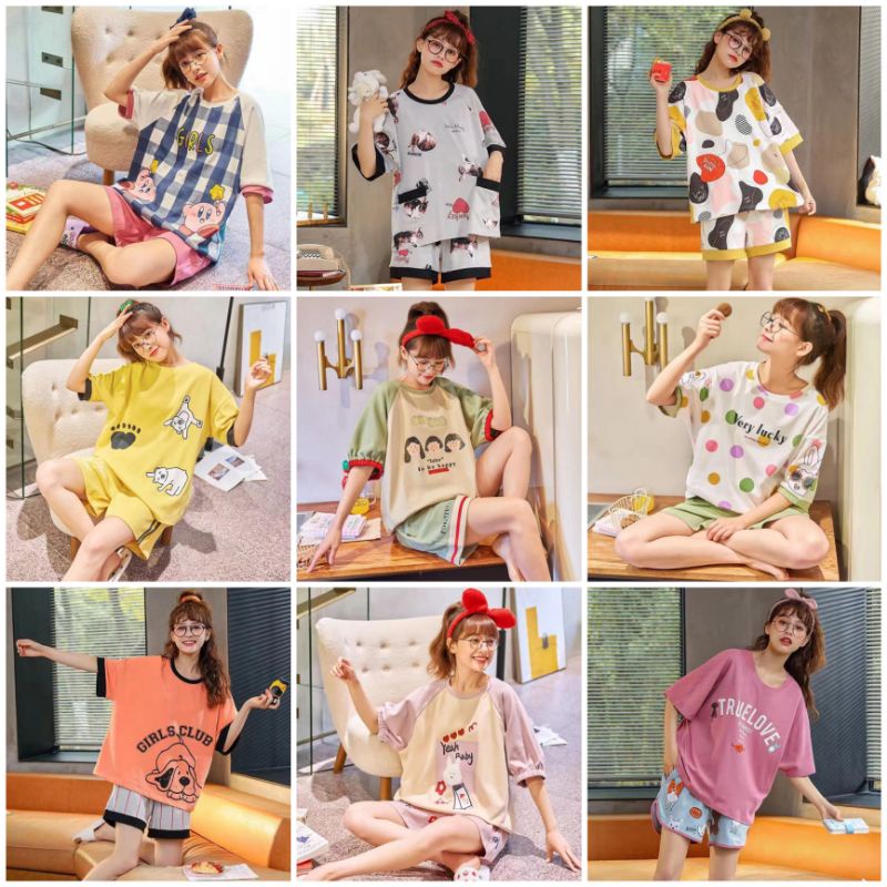 Piyama HP/CP Import /piyama import murah /baju tidur wanita kaos katun/baju tidur import C09-C4