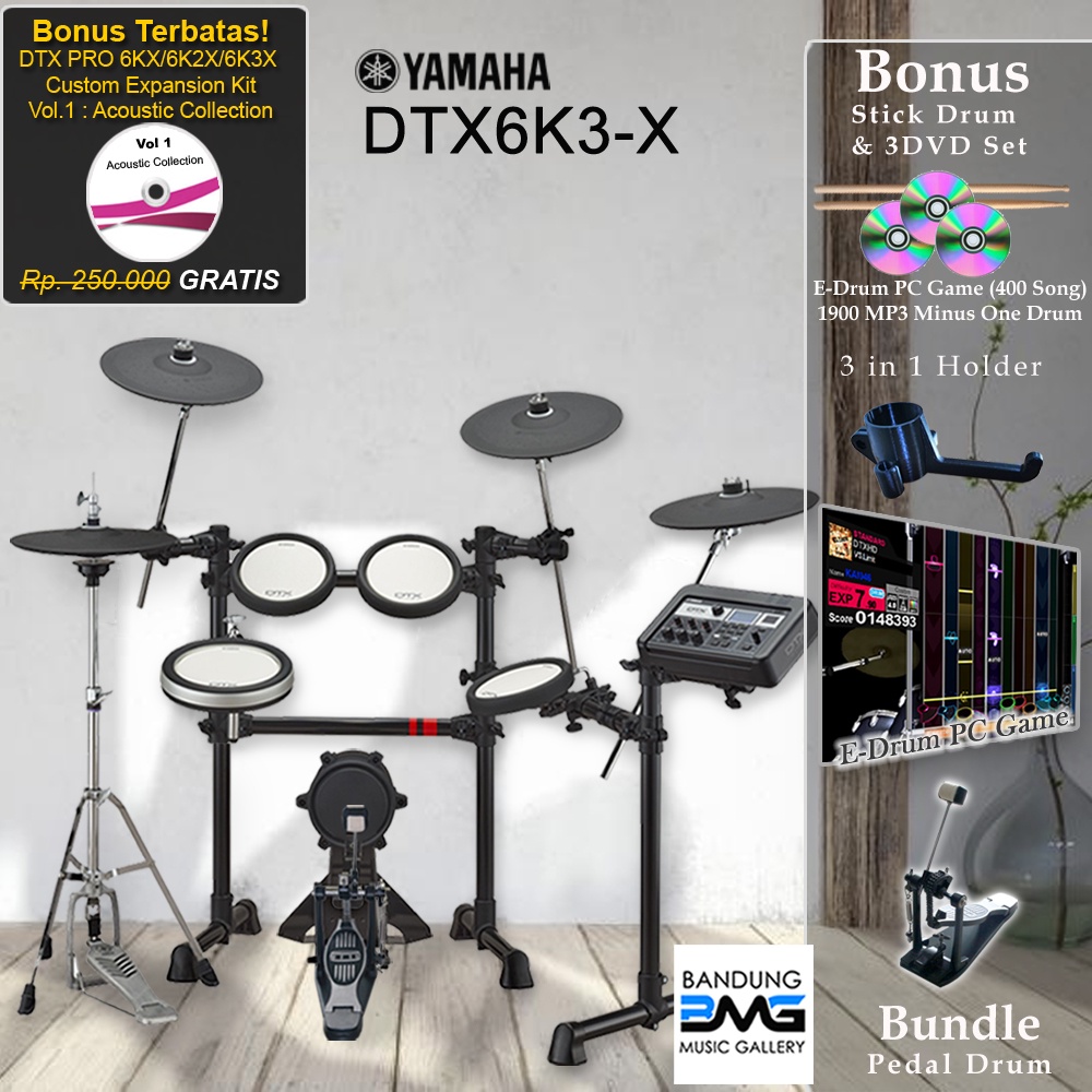 Yamaha DTX6K3-X + Pedal Drum Elektrik /DTX6K3X /DTX 6K3X / 6K3 / 6K3X