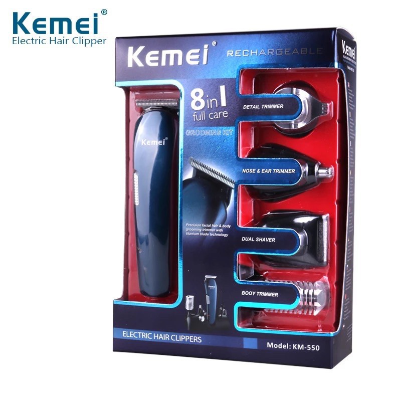 Original KEMEI 550 ALAT MESIN CUKUR RAMBUT ELEKTRIK ALIS KUMIS JENGGOT HIDUNG KM550