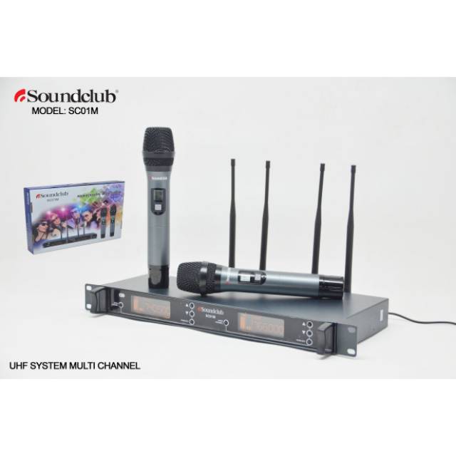 New Mic Wireless Soundclub SC01M ( Handeld Mic ) Multi Channel ( ORIGINAL )