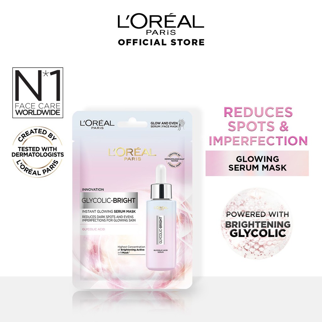 Loreal MU Glycolic Bright Instant Glowing Serum Mask