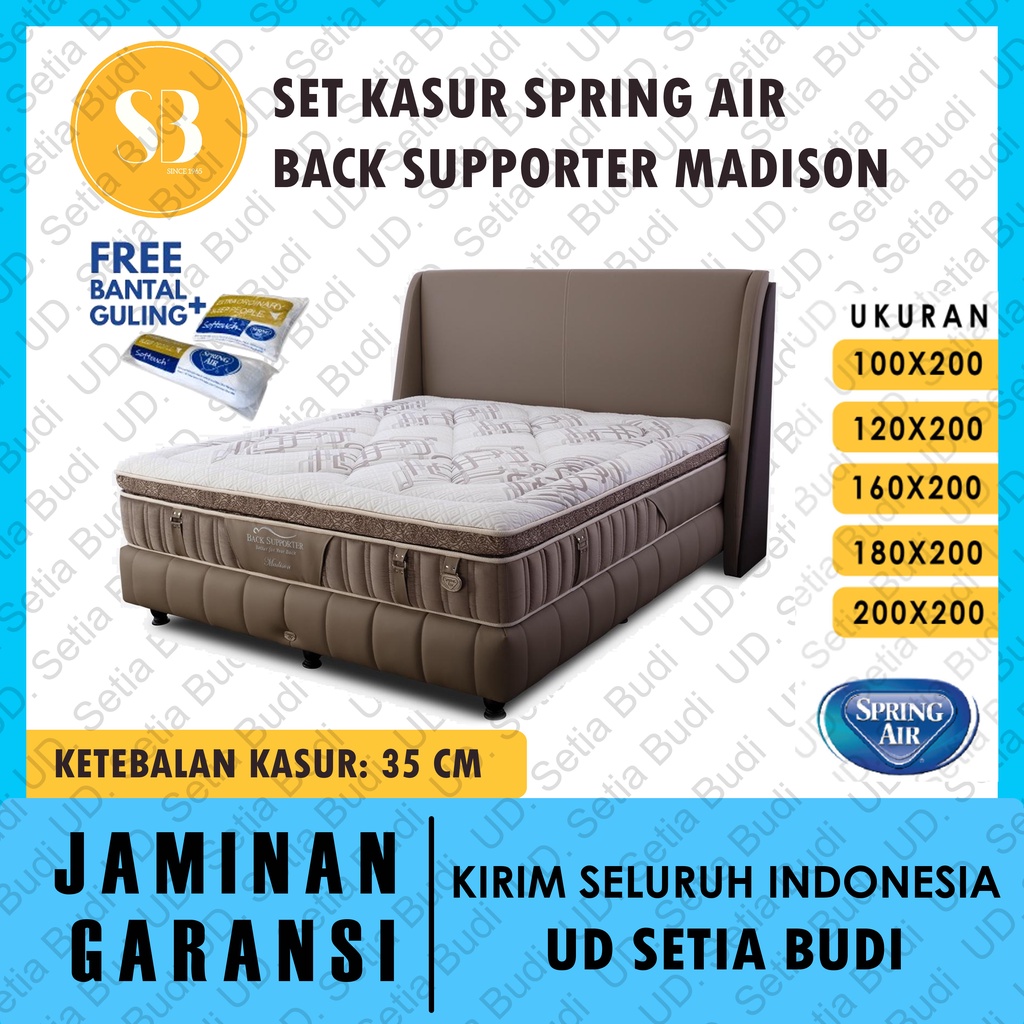 Set Kasur Spring Air Back Supporter Madison 100 120 160 180 200