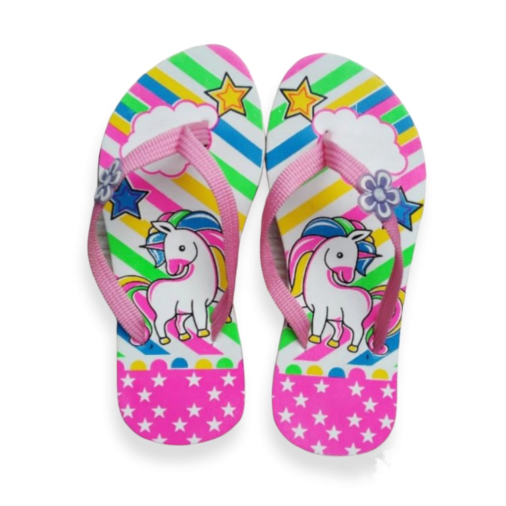 Sandal Anak perempuan UNICORN/KUDA PONY | Sendal Karakter Anak | Sandal jepit anak unicorn