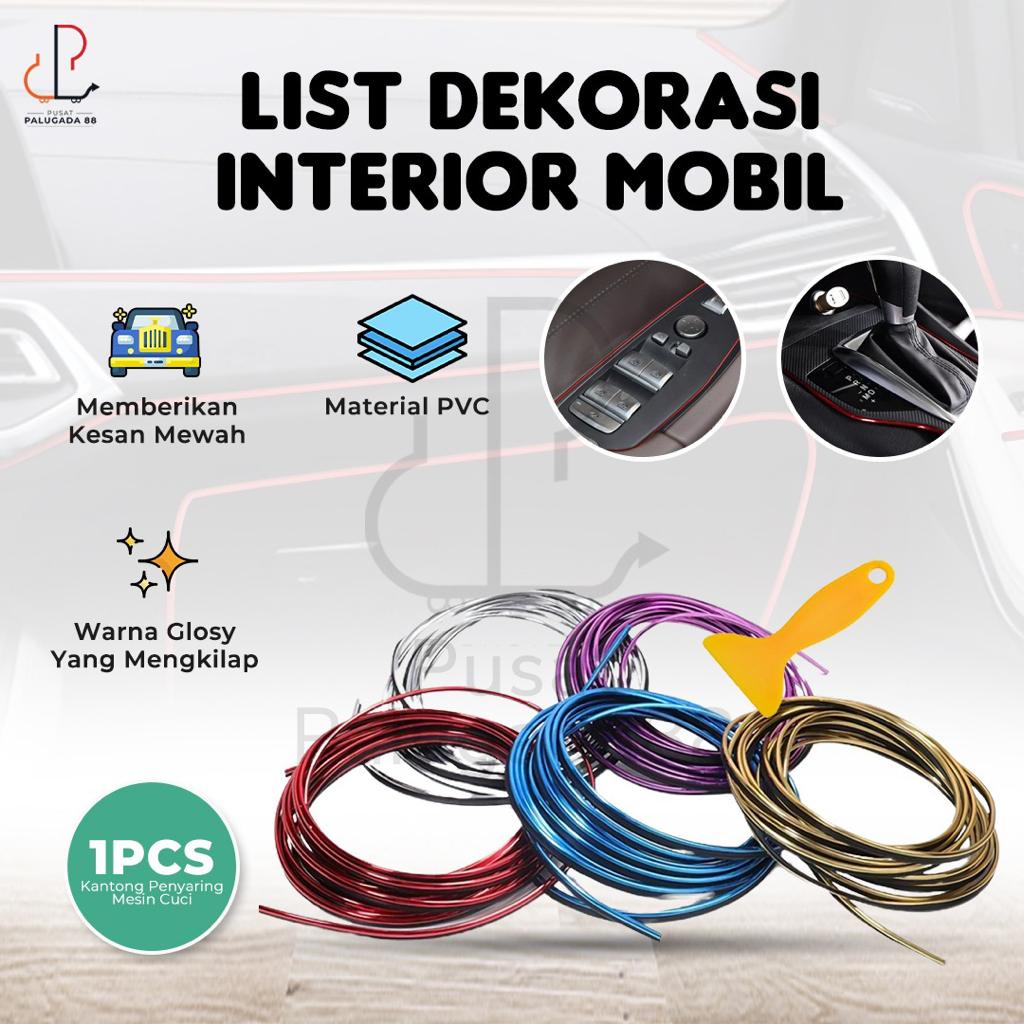 List Dekorasi Interior Lis Dashboard Trim Mobil Moulding Strip 5 meter Dekorasi 5m FREE Rakel