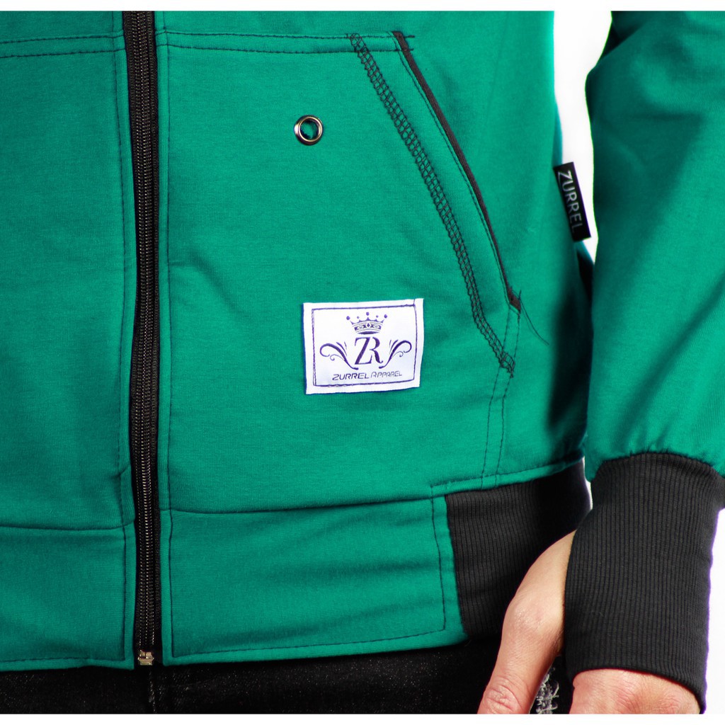 PROMO TERBARU  ZURREL JAKET HOODIE CATTON DOOR GREEN