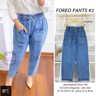 Foreo Pants #2 - Celana Jeans Highwaist Pinggang Kolor Saku Pocket 2