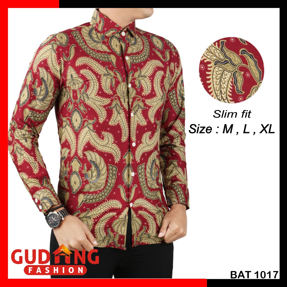 Kemeja Batik Pria Slimfit Panjang BAT 1017