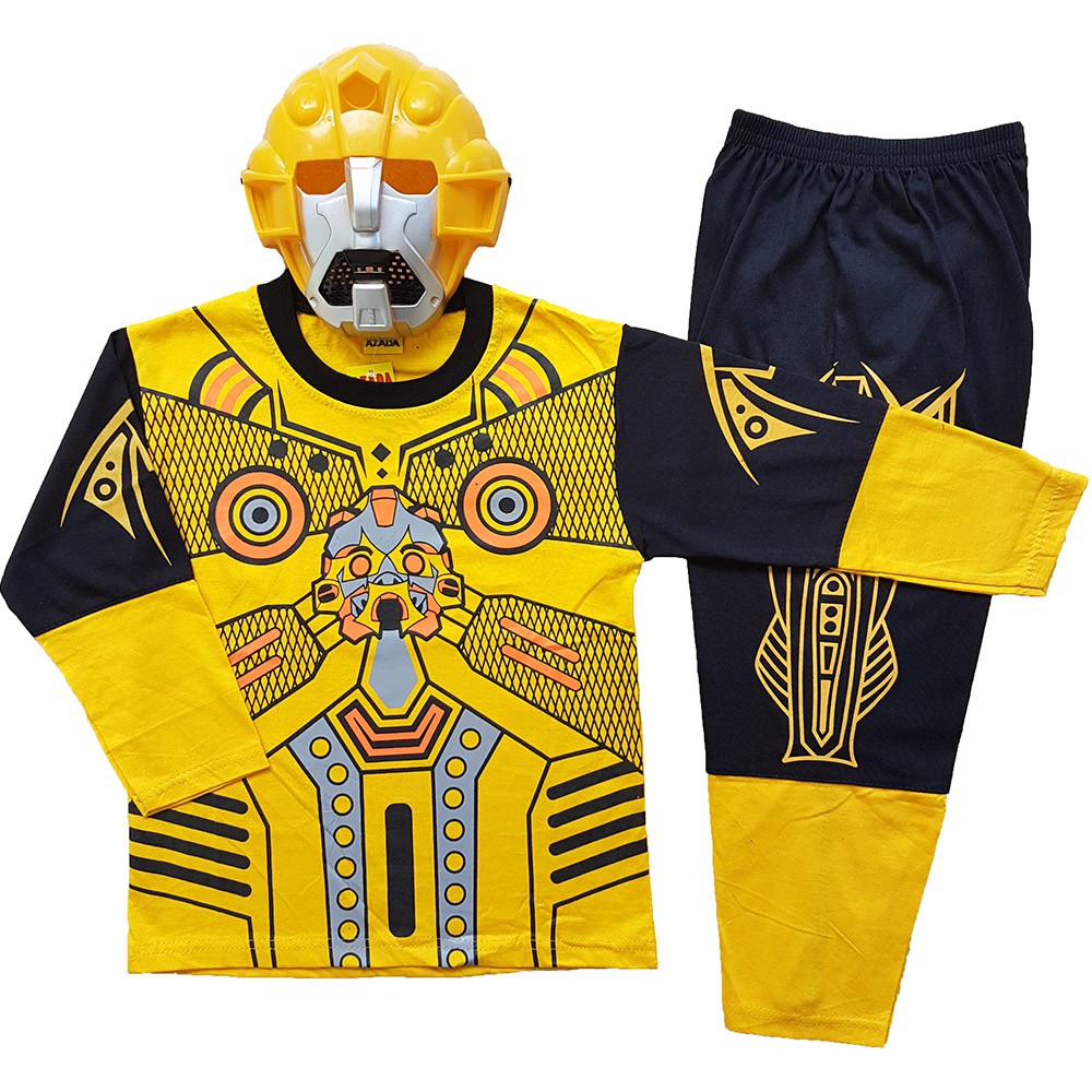 Baju Anak Kostum Topeng Superhero Pahlawan Kuning