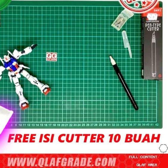 

(HARGA GROSIR) Cutting Mat A3 + Pen Cutter + Alas Potong Gundam Paket Set + Hemat MURAH.,..
