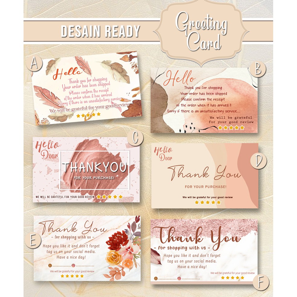 

Kartu nama/greeting card tanpa box untuk olshop/lainnya
