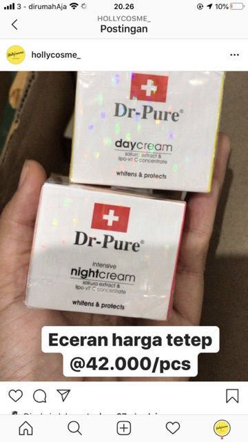 PAKET PERAWATAN WAJAH DR PURE BPOM / cream BPOM