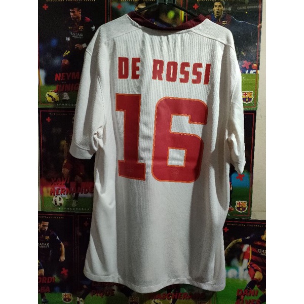 JERSEY AS ROMA AWAY 2014/2015 + NAMESET DE ROSSI + PATCH SERIE A
