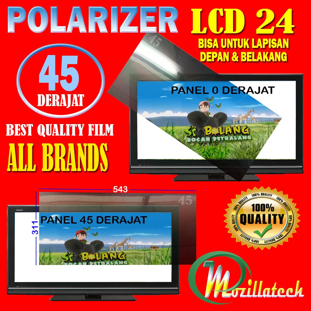 POLARIZER 24 45 DERAJAT - POLARIS - POLARIZER TV LCD 24 INCH 45DERAJAT - POLARIZER 45 DERAJA 24 INCH