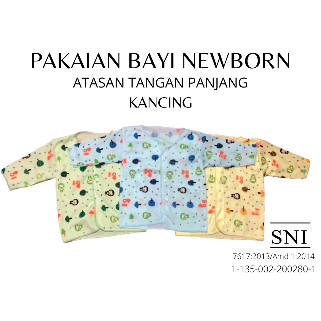 Baju bayi  tangan panjang 3 pc seri warna termurah