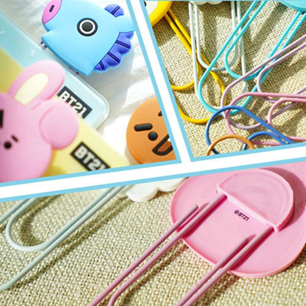 R-flower BTS Klip Kertas Hadiah Aksesoris Kantor Pengikat Logam KPOP Stationery