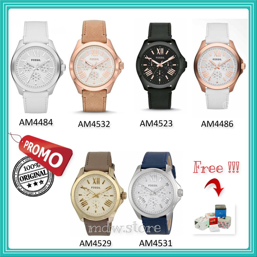 Fos sil Ori Type AM4484 AM4486 AM4532 AM4529 AM4531 AM4523 Leather Jam Tangan Wanita