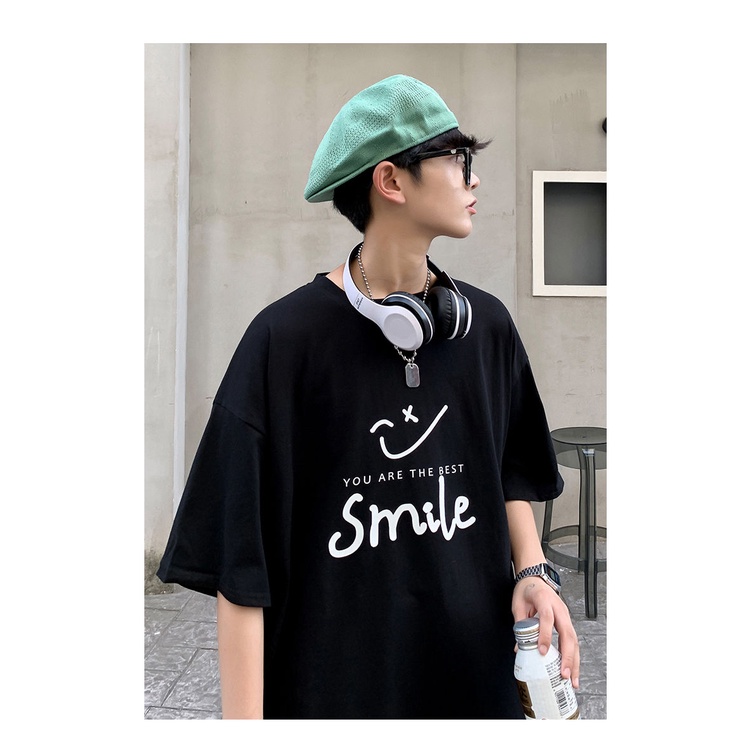 T-SHIRT FASHION EDITING SMILE 03,2022 TERBARU,T-SHIRT OVERSIZE,KAOS PRIA DAN WANITA,KAOS UNISEX,T-SHIRT LENGAN PENDEK,KATUN 100%