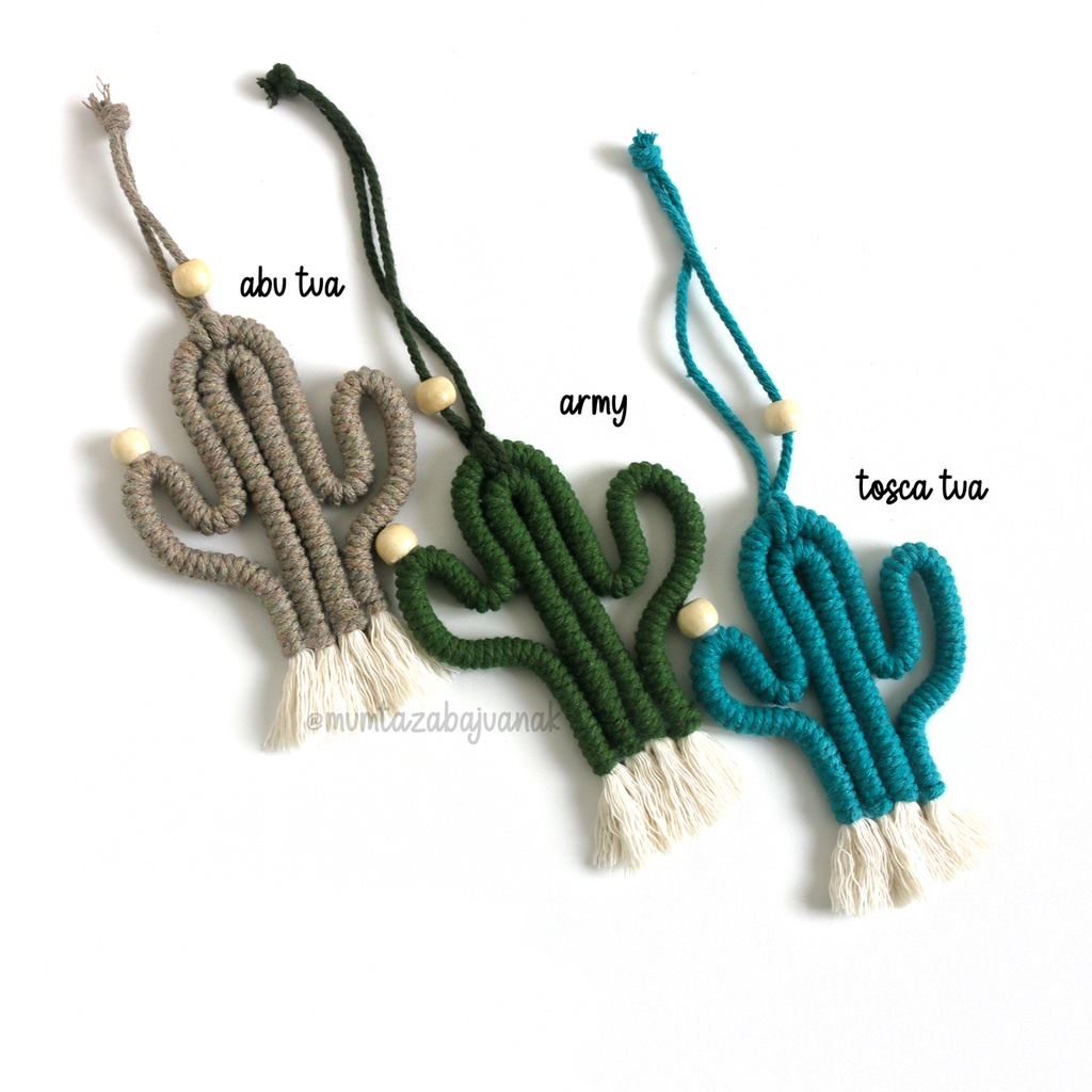 Bag charm Kaktus ~ Bagcharm Cactus ~ Gantungan tas ~ Ganci Macrame ~ Gantungan kunci tas anyaman ~ Gantungan tas jali ~ Hiasan mobil ~ Hiasan kamar ~ Souvenir