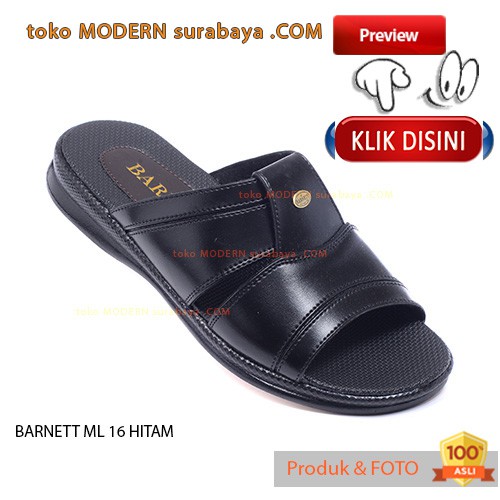 BARNETT ML 16 HITAM sandal casual sopan pria slop flat flip flop