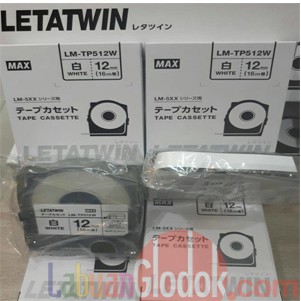 Tape Label Letatwin MAX LM-TP512W Black on White 12mm