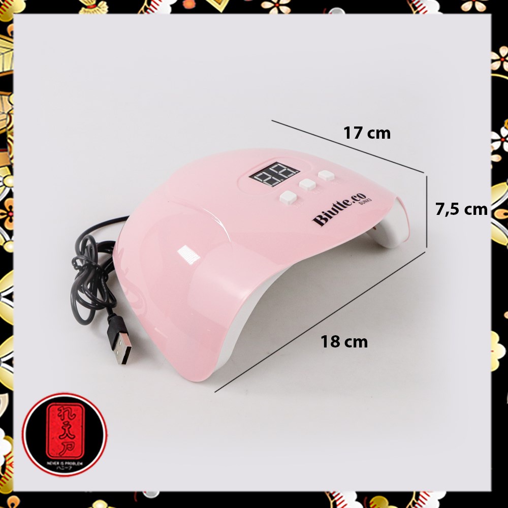 Biutte.co Pengering Kutek Kuku UV LED Nail Dryer 54 W - SUNX3 - Pink