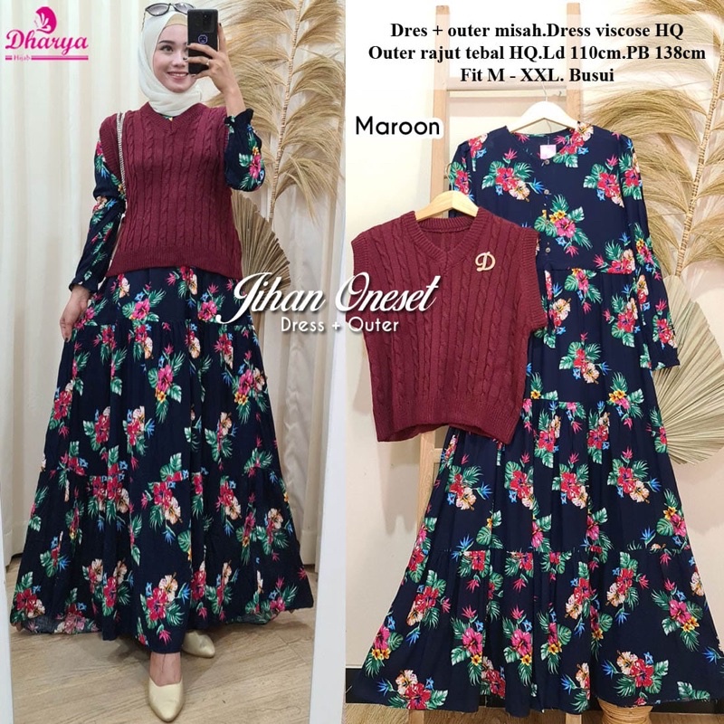 JIHAN ONESET MAXY GAMIS MUSLIM PREMIUM BY DHARYA