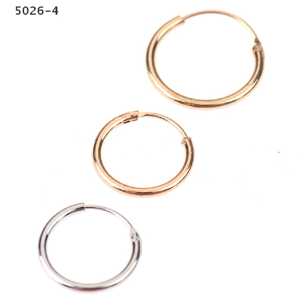 5026-4 3 Pair/Set Fashion Women Girl Simple Round Circle Small Ear Stud Earring  5026-4