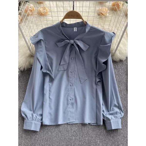 Fame Blouse Wanita Big Size Kemeja Jumbo Baju Over Size Ukuran S M L XL 2XL 3XL 4XL XXL XXXL 2L 3L 4L 5L 5XL Kemeja Kerja Korea Style