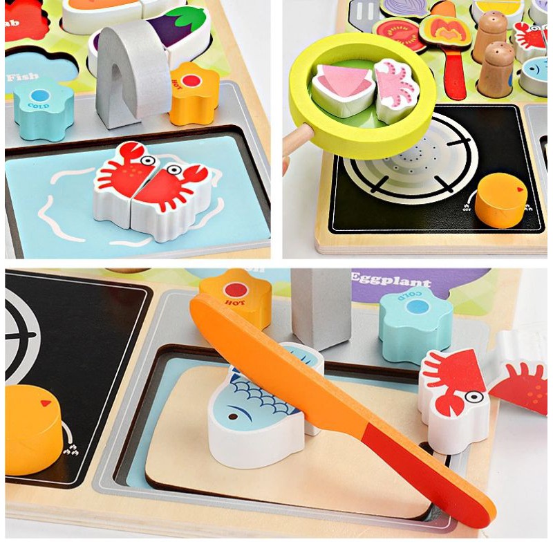 Wodden Kitchen Cut Mainan Masak Masakan Mainan Dapur Anak Mainan Kayu Wooden Toys 183-19