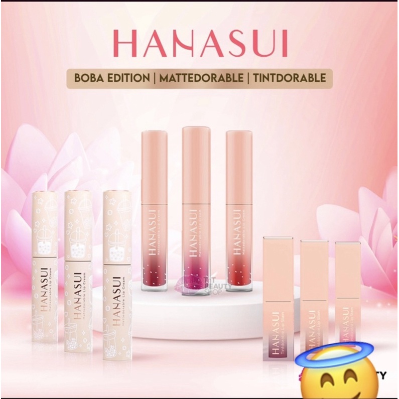 HANASUI ✔️BPOM BOBA Mattedorable Lip Cream Tintdorable Lip Tint | Lip Stain | dual function bibir blush on lip and cheek