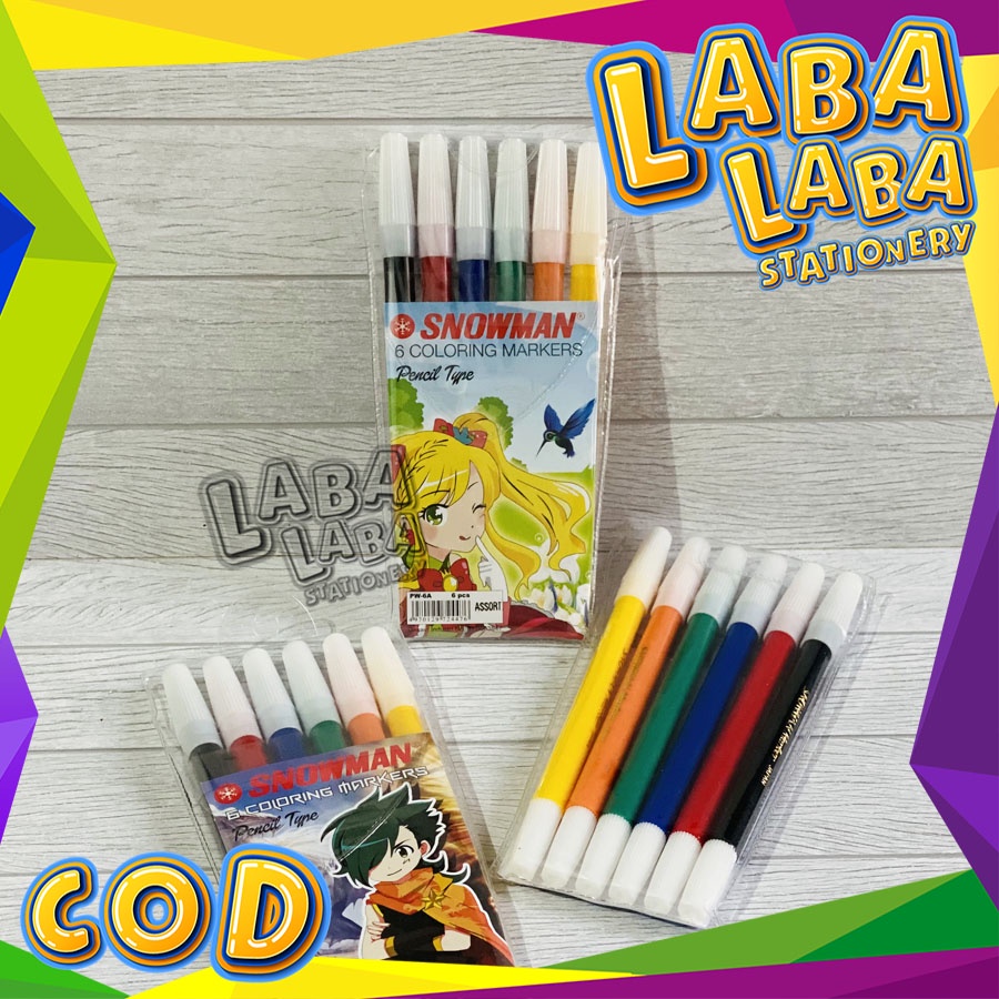

LabalabaStationery Spidol Snowman 6 Warna PW-6A SET