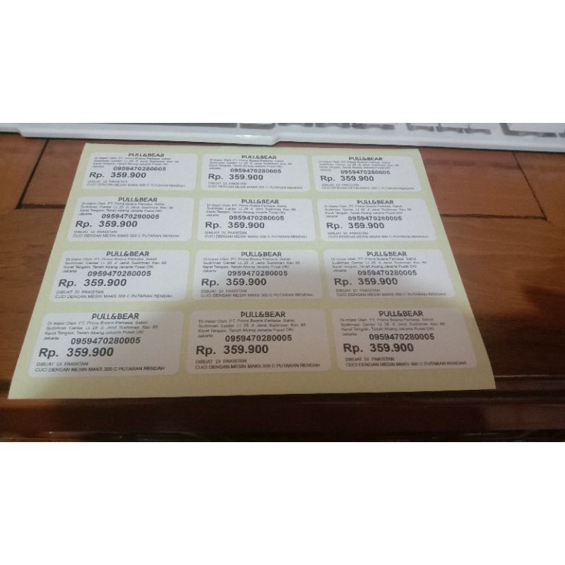 

lebel nama barang toko