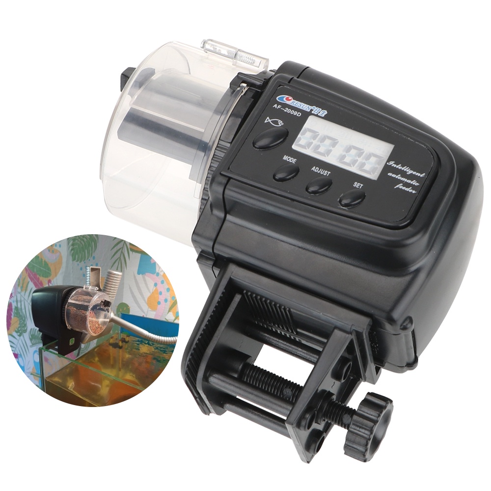 Auto Feeder Fish Food Timer Aquarium Pakan Otomatis AF-2003 /AF-2009D Digital LCD Display Fish Food Depenser RESUN