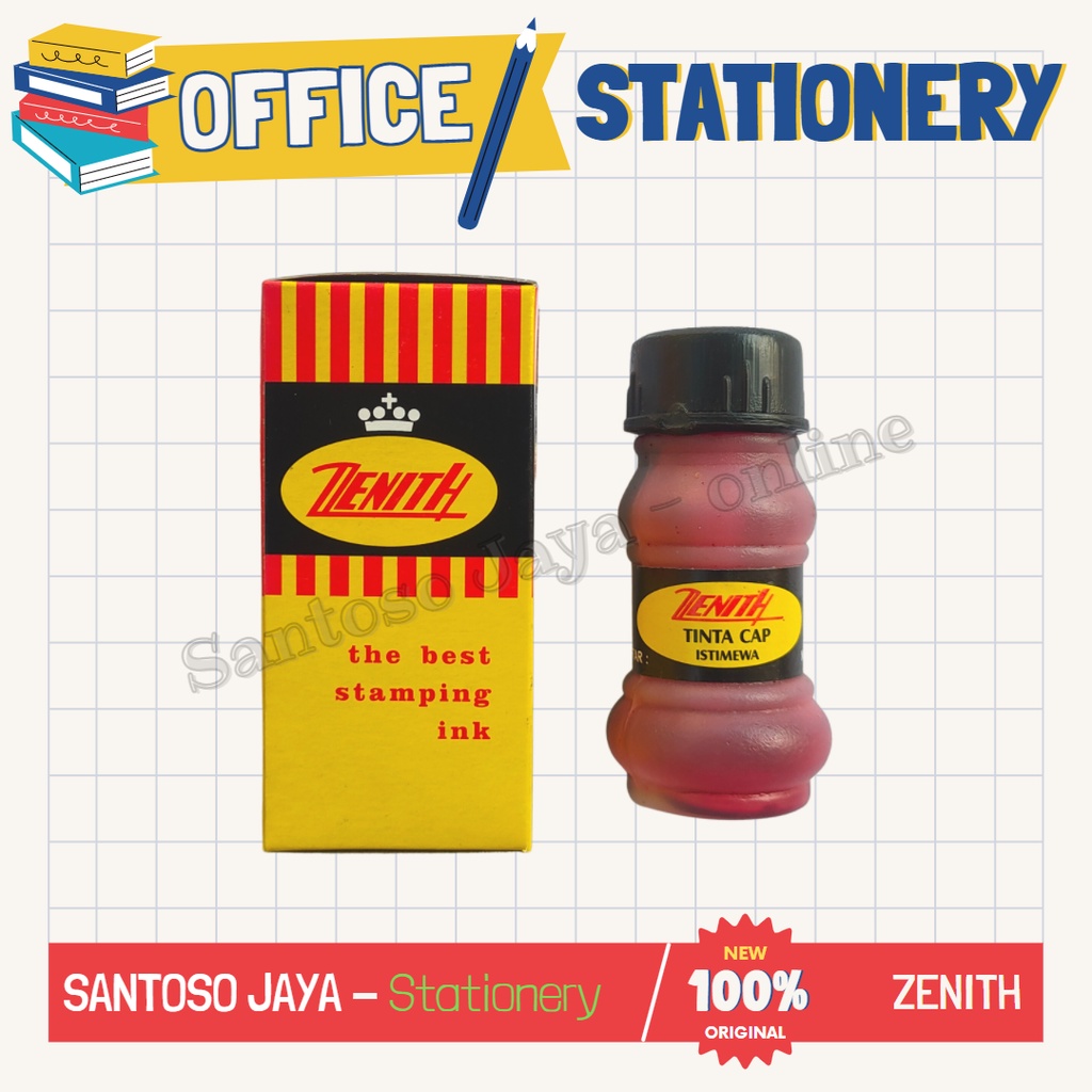

Tinta Cap ZENITH Isi Ulang Stamp Pad - Stamping Ink Refill Bak Stempel