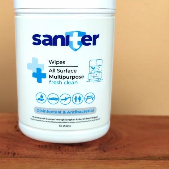 ✵ Saniter Wipes All Surface Multipurpose 60's Bottle - Tissue Basah ♔