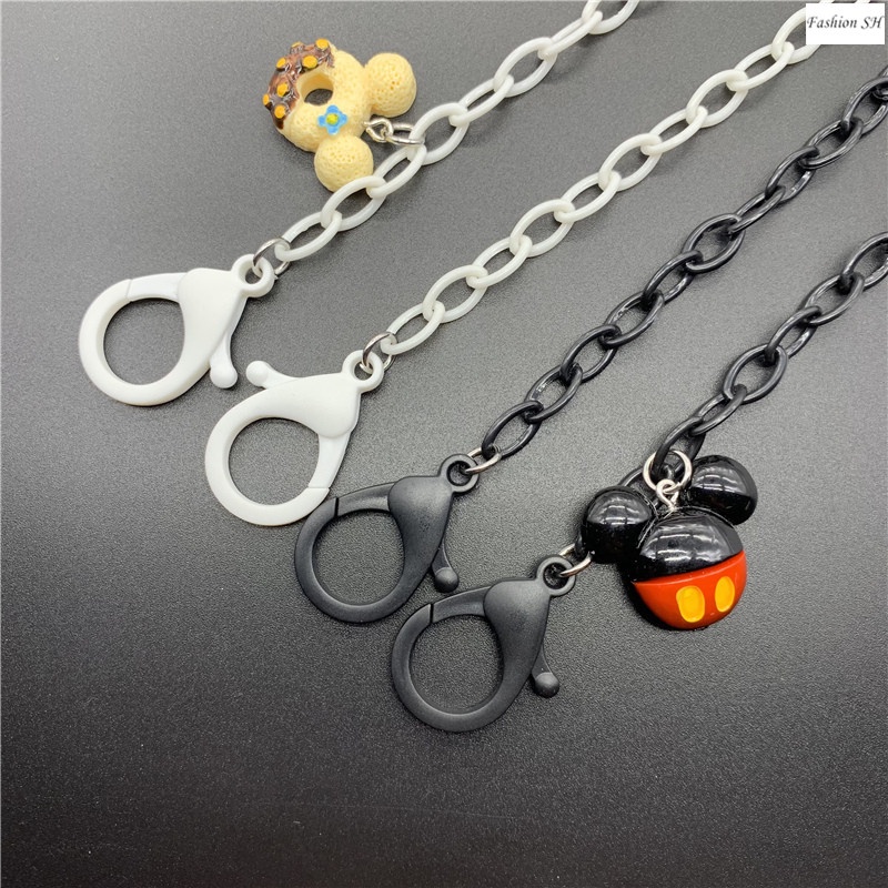 Kalung Rantai Dengan Liontin Topeng Mickey Mouse Lucu Bahan Akrilik Anti Hilang Untuk Wanita M60055