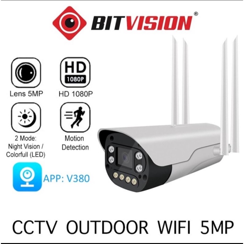 IP CAMERA OUTDOOR WIFI WIRELESS BITVISION V7 FULL HD 1080P