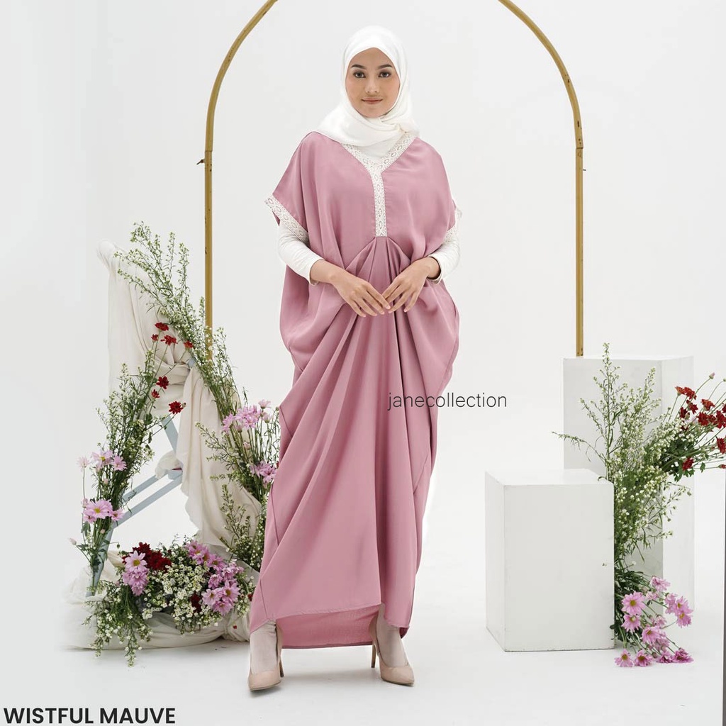 JANE COLLECTION || Baju Muslimah Hitam OOTD Lebaran Bigsize Dress Maxi Pink Kaftan Hijabers Tunik Jumbo Hari Raya Mustard Wollycrepe Renda Humble Kaftan XL Bigsize