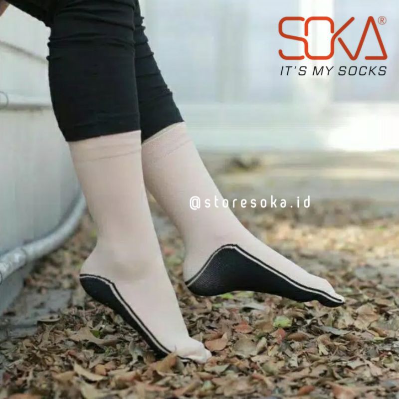 Kaos Kaki SOKA Brown Black Sole -  Kaos kaki Jempol SOKA Telapak Hitam